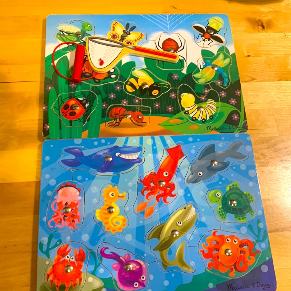 Melissa and Doug gently used magnetic puzzles lot of 2